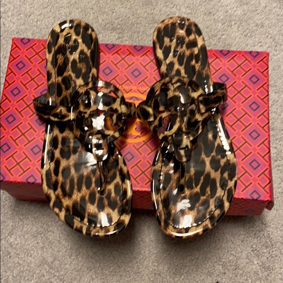 Tory Burch Shoes | Tory Burch Patent Leopard Miller Sandals | Poshmark